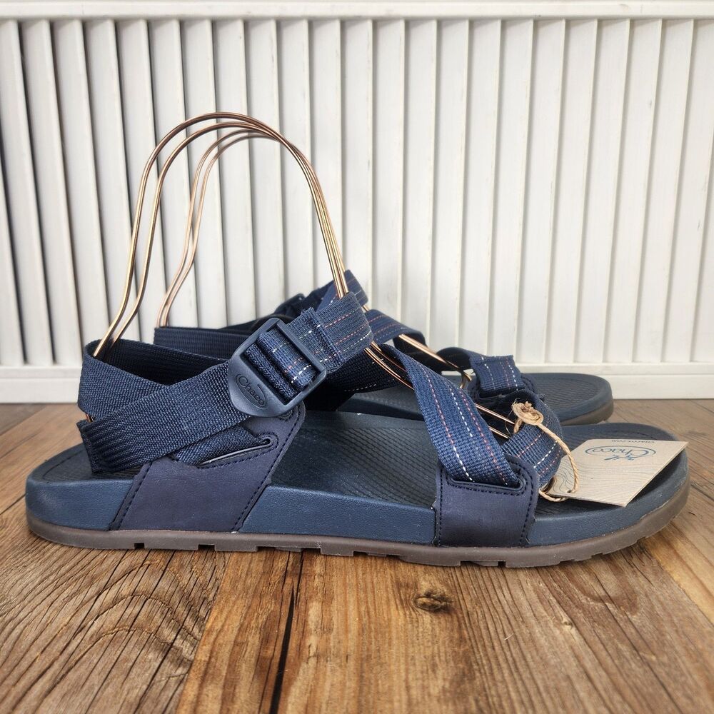 Chaco Lowdown Slides Men's 14 Navy Adjustable Outdoors Beach Lakeshore Sandals